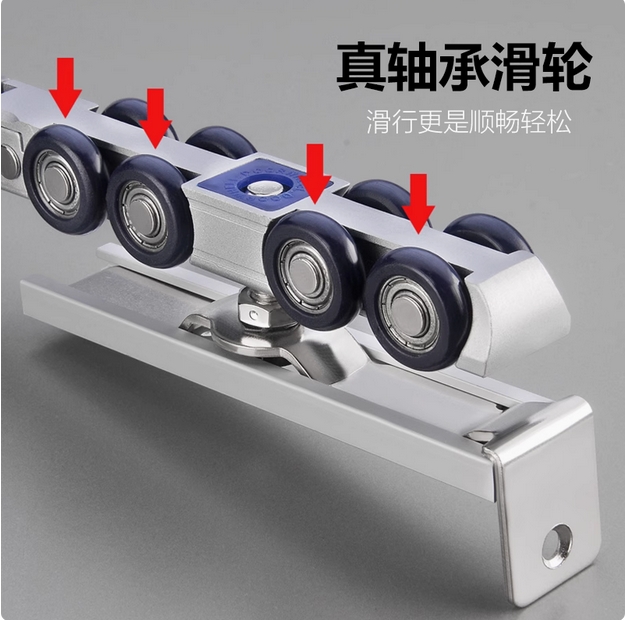 吊轨推拉门厨房木门双向阻尼缓冲吊轮移门轨道滑轮吊滑轨全套配件